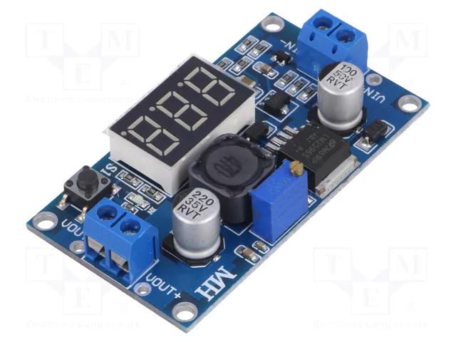 Converter: step down; Uout: 1.25÷37V; Uin: 4÷40V; 3A; 88%; 66x36mm DFROBOT DF-DFR0379