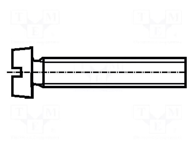 Screw; M1.6x16; 0.35; Head: cheese head; slotted; DIN 84A; ISO 1207 BOSSARD B1.6X16/BN651