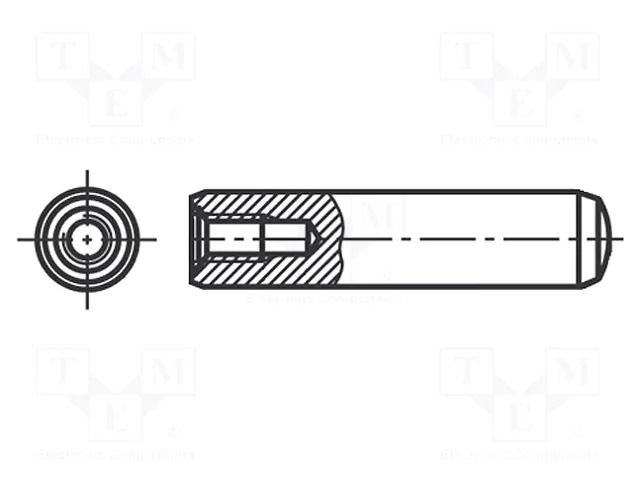 Cylindrical stud; steel; BN 1970; Ø: 10mm; L: 70mm; DIN 7979 BOSSARD B10X70/BN1970