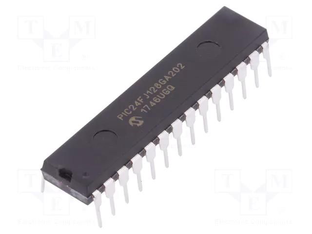 IC: PIC microcontroller; 128kB; I2C x2,I2S x3,SPI x3,UART x4 MICROCHIP TECHNOLOGY 24FJ128GA202-ISP