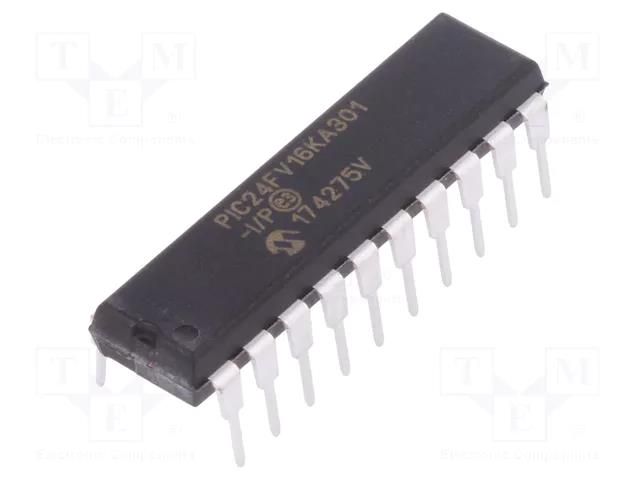 IC: PIC microcontroller; 16kB; I2C x2,IrDA,SPI x2,UART x2; THT MICROCHIP TECHNOLOGY 24FV16KA301-IP