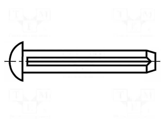 Rivet pin; BN 688; L.rivet: 4mm; Rivet diam: 2mm BOSSARD B2X4/BN688