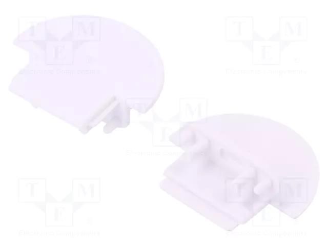 Cap for LED profiles; white; 2pcs; ABS; GROOVE10 TOPMET TOP-76500001