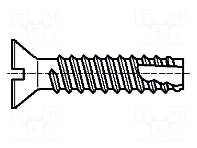 Screw; 2.9x9.5; Head: countersunk; slotted; 0.8mm; hardened steel BOSSARD B2.9X9.5/BN1015