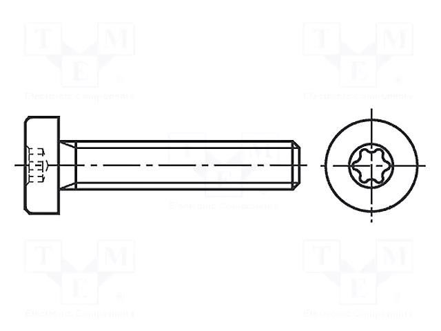 Screw; M4x20; 0.7; Head: cheese head; Torx®; TX20; steel; zinc BOSSARD B4X20/BN4850