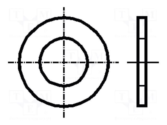 Washer; round; M2,6; D=7mm; h=0.5mm; pressboard; DIN 125A; BN 1076 BOSSARD B2.6/BN1076