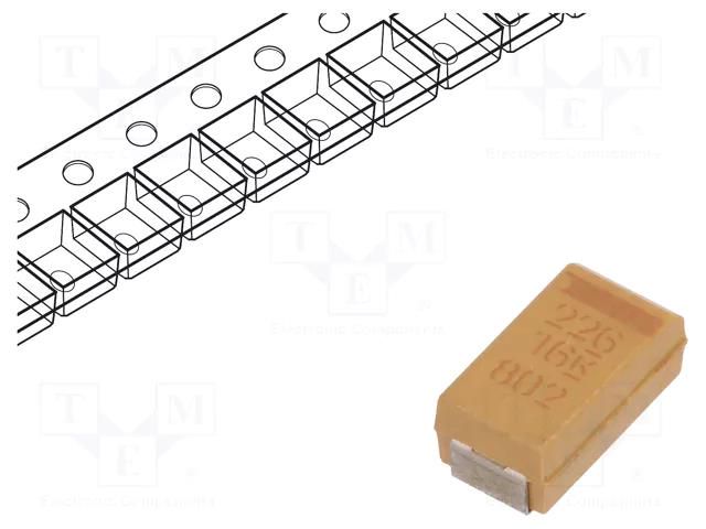 Capacitor: tantalum; low ESR; 22uF; 16VDC; SMD; C; 2312; ±10%; T494 KEMET T494C226K016AT