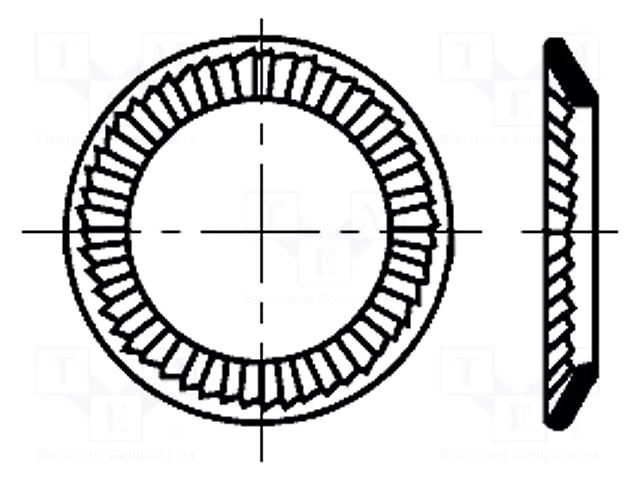 Washer; conical; M3; D=5.5mm; h=0.95mm; A2 stainless steel BOSSARD B3/BN20041