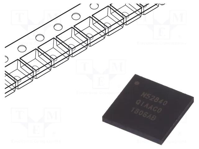 IC: SoC; QFN73; 256kBRAM,1MBFLASH; 16bit timers: 5; 1.8÷3.6VDC NORDIC SEMICONDUCTOR NRF52840-QIAA-R