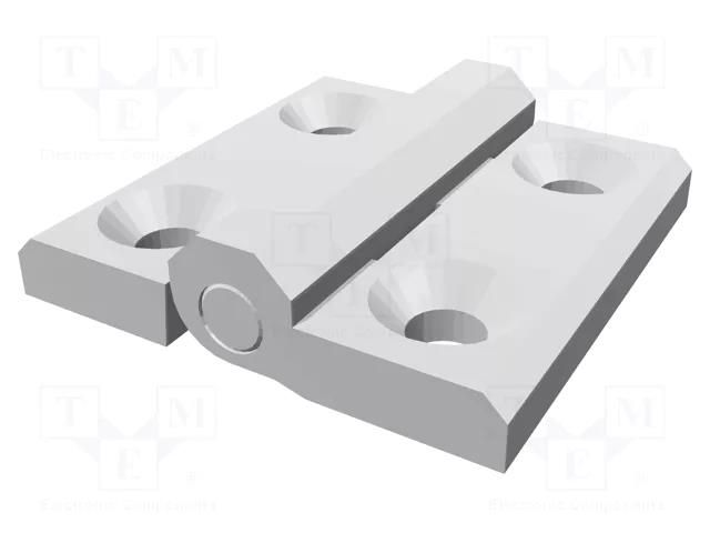 Hinge; Width: 60mm; technopolymer PA; white; H: 60mm ELESA+GANTER CFM60SH-8-CLEAN