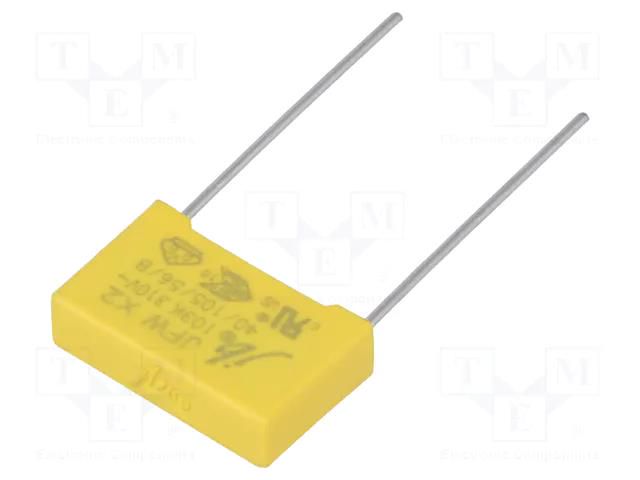 Capacitor: polypropylene; suppression capacitor,X2; 10nF; 310VAC Jb Capacitors JFW-10N/310-P15