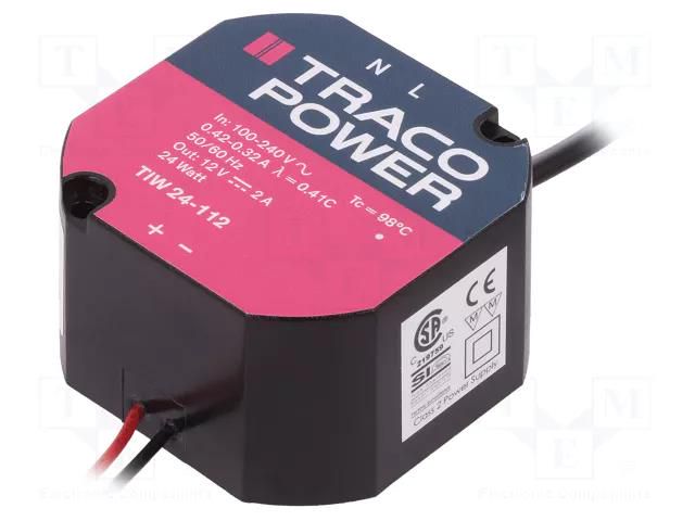 Power supply: switching; for building in; constant voltage; 24W TRACO POWER TIW24-112