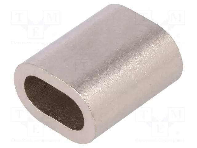 Ferrule; copper; for rope; Ørope: 8mm; L: 28mm; nickel KRAFTBERG TZ-8