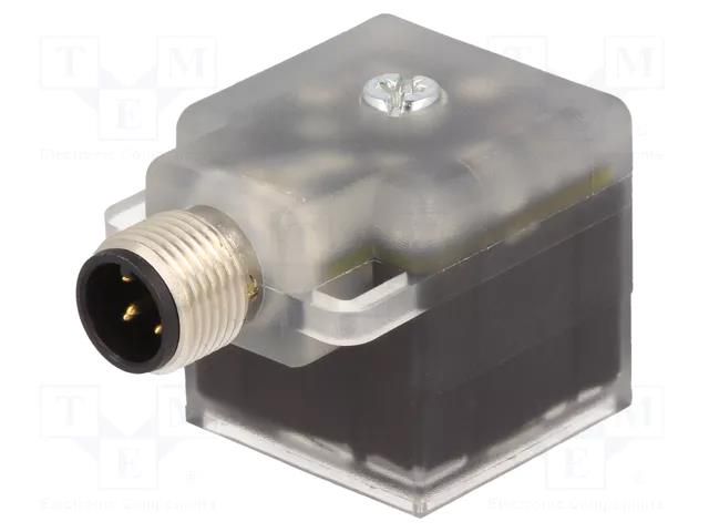 Adapter; DIN 43650 plug,M12 male; PIN: 3; angled 90°; form A LUMBERG AUTOMATION VAD1F-4-3-M12-5