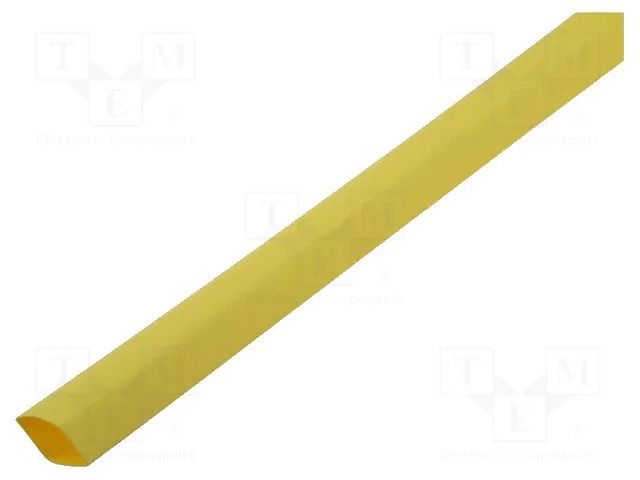Heat shrink sleeve; glueless; 2: 1; 12.7mm; L: 1m; yellow; -55÷125°C CYG/KTG CB-HFT12.7/1M-YE