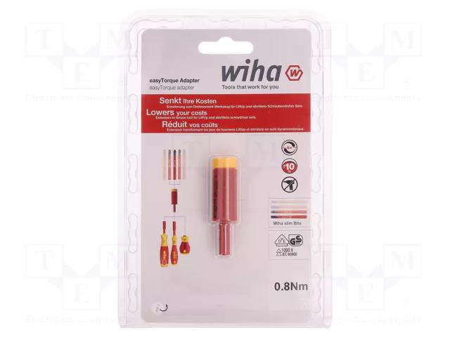 Adapter; max.0.8Nm; Mounting: hexagonal 6mm; 10%; ElectricVario WIHA WIHA.2970/0.8