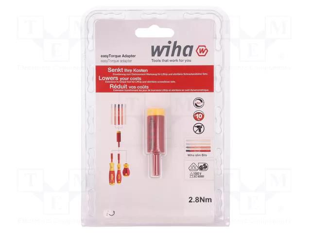 Adapter; max.2.8Nm; Mounting: hexagonal 6mm; 10%; ElectricVario WIHA WIHA.2970/2.8