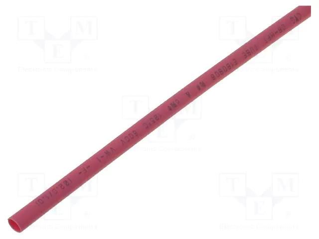 Heat shrink sleeve; glueless; 2: 1; 3.2mm; L: 1m; red; polyolefine CYG/KTG CB-HFT3.2/1M-RD