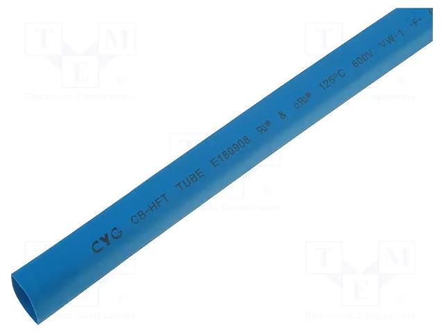 Heat shrink sleeve; glueless; 2: 1; 1.6mm; L: 1m; blue; polyolefine CYG/KTG CB-HFT1.6/1M-BL