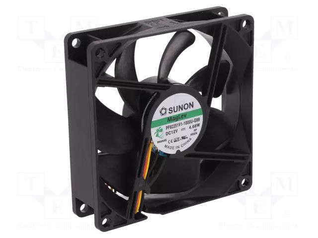 Fan: DC; axial; 12VDC; 92x92x25mm; 126.75m3/h; 45.5dBA; Vapo; 24AWG SUNON PF92251V1-G99-A