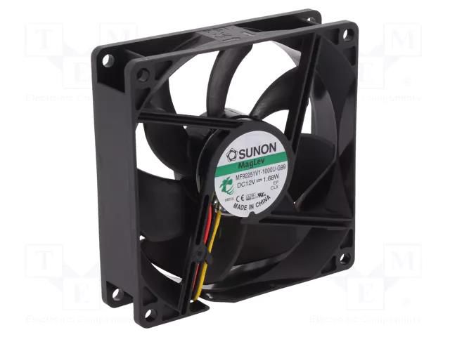 Fan: DC; axial; 12VDC; 92x92x25mm; 87.04m3/h; 34dBA; Vapo; 3000rpm SUNON MF92251V1-G99-A