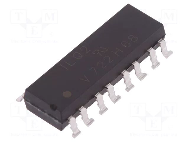 Optocoupler; SMD; Ch: 4; OUT: transistor; Uinsul: 4.42kV; Uce: 70V VISHAY ILQ2-X009