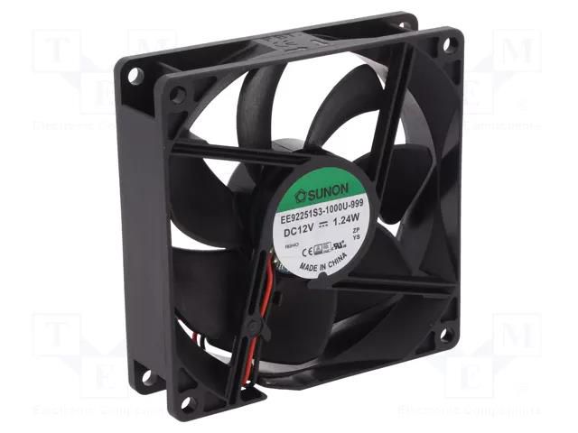 Fan: DC; axial; 12VDC; 92x92x25mm; 66.76m3/h; 28dBA; slide; 24AWG SUNON EE92251S3-999-A