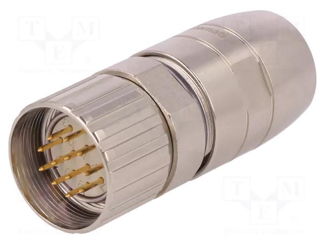 Connector: M23; plug; PIN: 12; male; soldering; for cable; straight LUMBERG AUTOMATION 0976PMC201