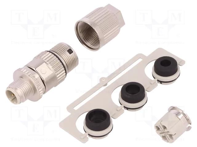 Connector: M12; plug; male; D code-Ethernet; for cable; IP65,IP67 HARTING 21032821405