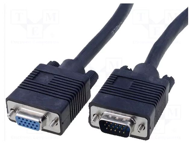 Cable; D-Sub 15pin HD socket,D-Sub 15pin HD plug; black; 1.8m VCOM CG342-018-PB