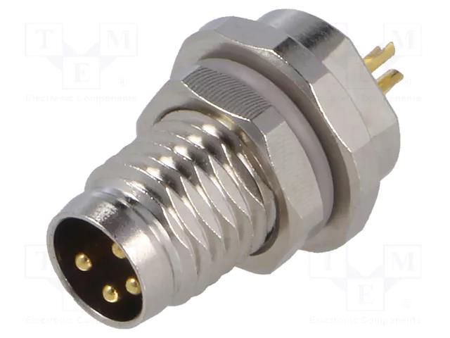 Connector: M8; male; PIN: 4; unshielded; socket; IP67; 30V; 2.5÷4.5mm TE Connectivity T4030014041-000