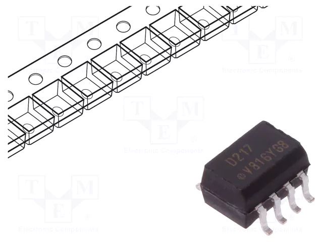 Optocoupler; SMD; Ch: 2; OUT: transistor; Uinsul: 5.3kV; Uce: 80V; SO8 VISHAY VOD217T