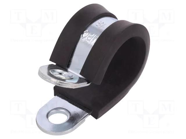 Fixing clamp; ØBundle : 18mm; W: 15mm; steel; Cover material: EPDM MPC INDUSTRIES MPC-LKD11815
