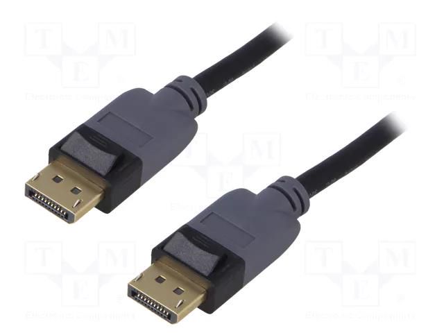 Cable; DisplayPort plug,both sides; 1m; black; DisplayPort 1.3 QOLTEC QOLTEC-50465