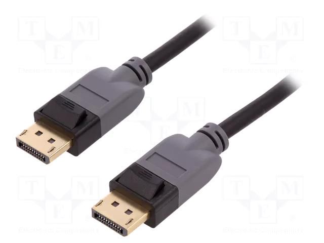 Cable; DisplayPort plug,both sides; 1.5m; black; DisplayPort 1.3 QOLTEC QOLTEC-50466