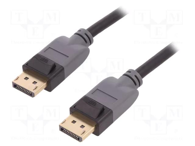 Cable; DisplayPort plug,both sides; 2m; black; DisplayPort 1.3 QOLTEC QOLTEC-50467