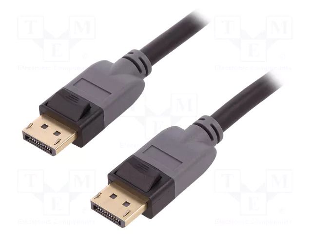 Cable; DisplayPort plug,both sides; DisplayPort 1.3; 3m; black QOLTEC QOLTEC-50468