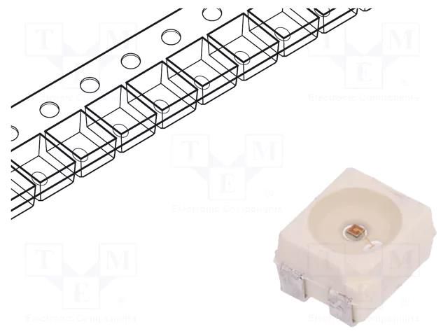 LED; amber; SMD; 3528,PLCC4; 6.1÷9.5lm; 1800÷4500mcd; 3.4x3x2.1mm ams OSRAM LA-E67F-BACA-24-1