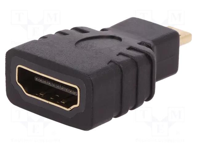 Adapter; HDMI socket,micro HDMI plug; black QOLTEC QOLTEC-50506