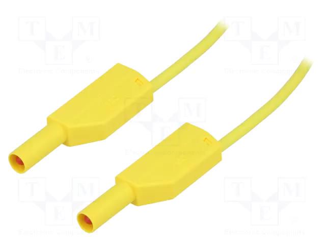 Test lead; 19A; banana plug 4mm,both sides; Urated: 1kV; yellow STÄUBLI SLK410-E/N-02524