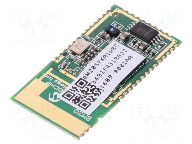 Module: Bluetooth; Bluetooth: 4.1,5.0,BLE; 4dBm; Class: 2; SMD MICROCHIP TECHNOLOGY BM20SPKA1NBC-0001A