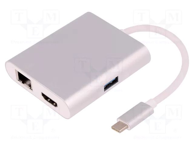Adapter; USB 3.0,USB 3.1; nickel plated; 0.2m; white; aluminium QOLTEC QOLTEC-50409