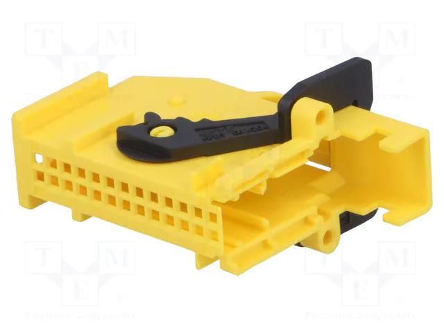 Plug case; PIN: 26; angled 90°; yellow; Micro Quadlock System TE Connectivity 185879-1
