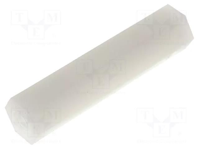 Screwed spacer sleeve; hexagonal; polyamide; M3; 27mm FIX&FASTEN HP-27