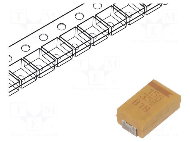 Capacitor: tantalum; low ESR; 15uF; 35VDC; SMD; D; 2917; ±10%; T495 KEMET T495D156K035ATE300