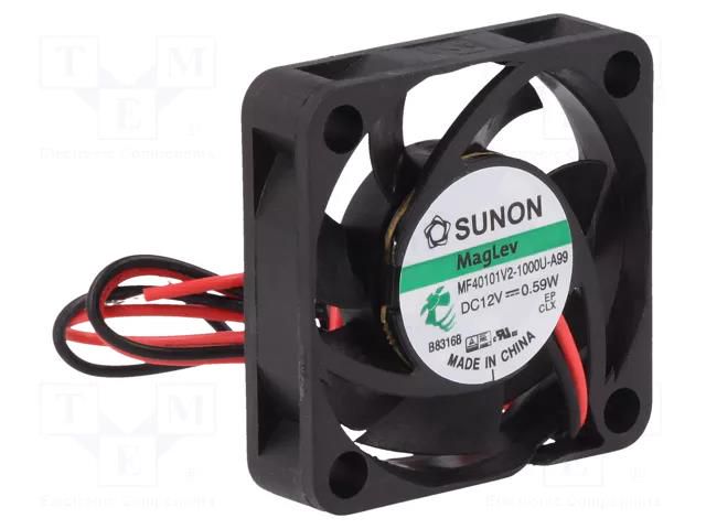 Fan: DC; axial; 12VDC; 40x40x10mm; 11.89m3/h; 20.6dBA; Vapo; 5800rpm SUNON MF40101V2-A99-A