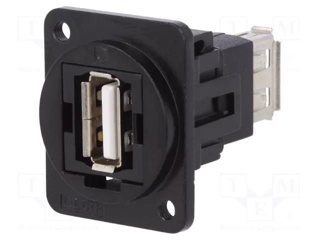 Coupler; USB A socket,both sides; FT; USB 2.0; metal; Thread: M3 CLIFF CP30208NM3B