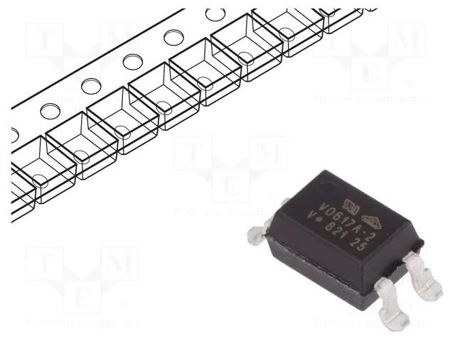 Optocoupler; SMD; Ch: 1; OUT: transistor; Uinsul: 5.3kV; Uce: 80V VISHAY VO617A-2X017T