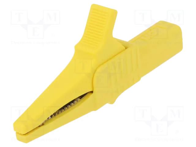 Crocodile clip; 32A; 1kVDC; yellow; Grip capac: max.20mm STÄUBLI XKK-1001-24