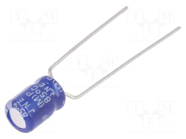 Capacitor: electrolytic; THT; 10uF; 63VDC; Ø5x7mm; Pitch: 5mm; ±20% SAMWHA SS1J106M05007PA18P
